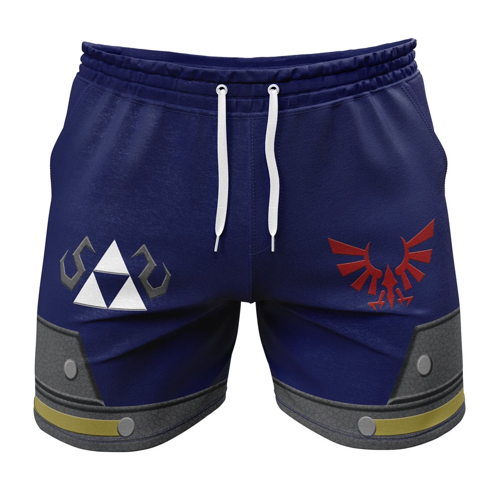 The Legend Of Zelda Shorts The Tri-Force And Royal Crest Wing Beach Shorts Blue