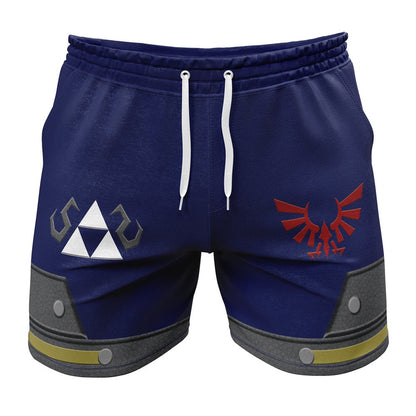 The Legend Of Zelda Shorts The Tri-Force And Royal Crest Wing Beach Shorts Blue