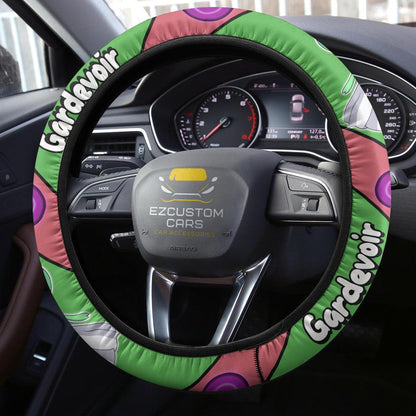 PKM Steering Wheel Cover PKM Gardevoir Name And Graphic Driving Wheel Cover Pink Green