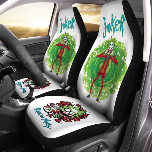 Rick And Moty Car Seat Covers Rick Sanchez As Joker Seat Covers White Green