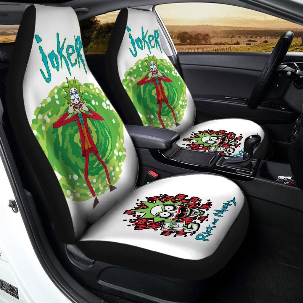 Rick And Moty Car Seat Covers Rick Sanchez As Joker Seat Covers White Green