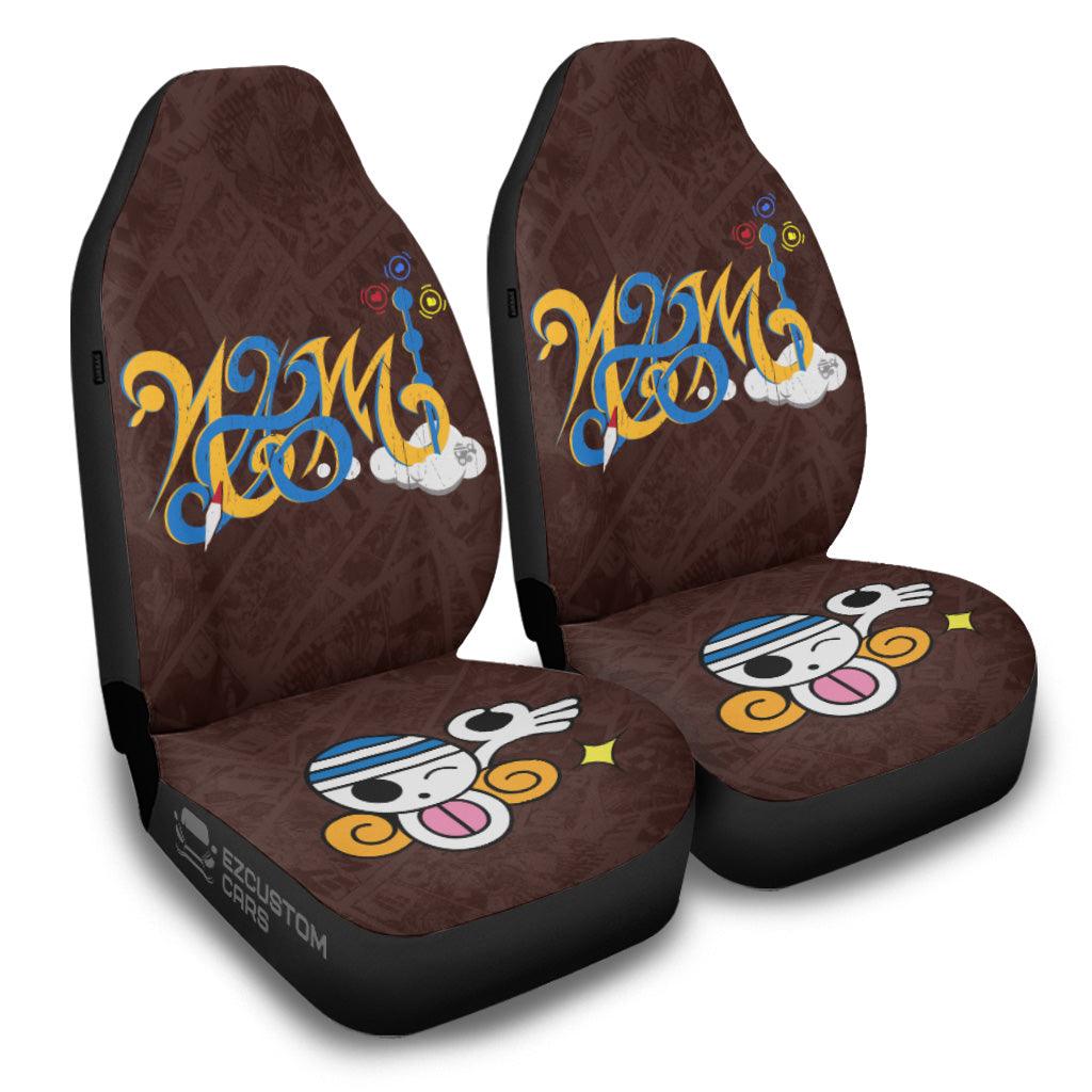 One Piece Car Seat Covers Nami Name And Symbol Seat Covers Colorful