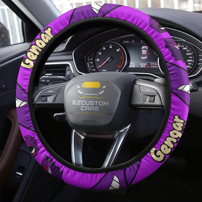 PKM Steering Wheel Cover PKM Gengar Name And Graphic Driving Wheel Cover Purple