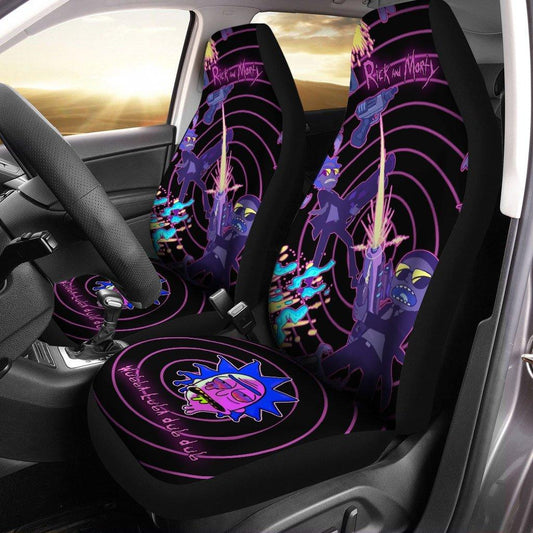 Rick And Moty Car Seat Covers Rick And Morty On A War Seat Covers Black Purple