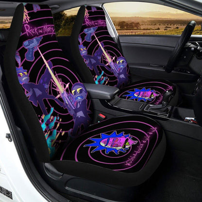 Rick And Moty Car Seat Covers Rick And Morty On A War Seat Covers Black Purple