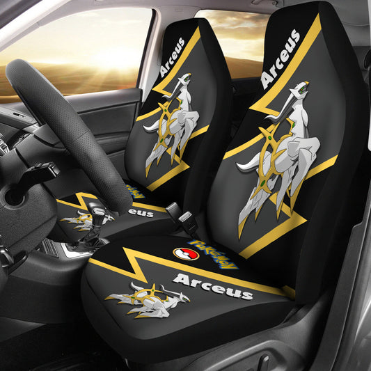 PKM Car Seat Covers PKM Legendary Arceus Pokeball Seat Covers Black