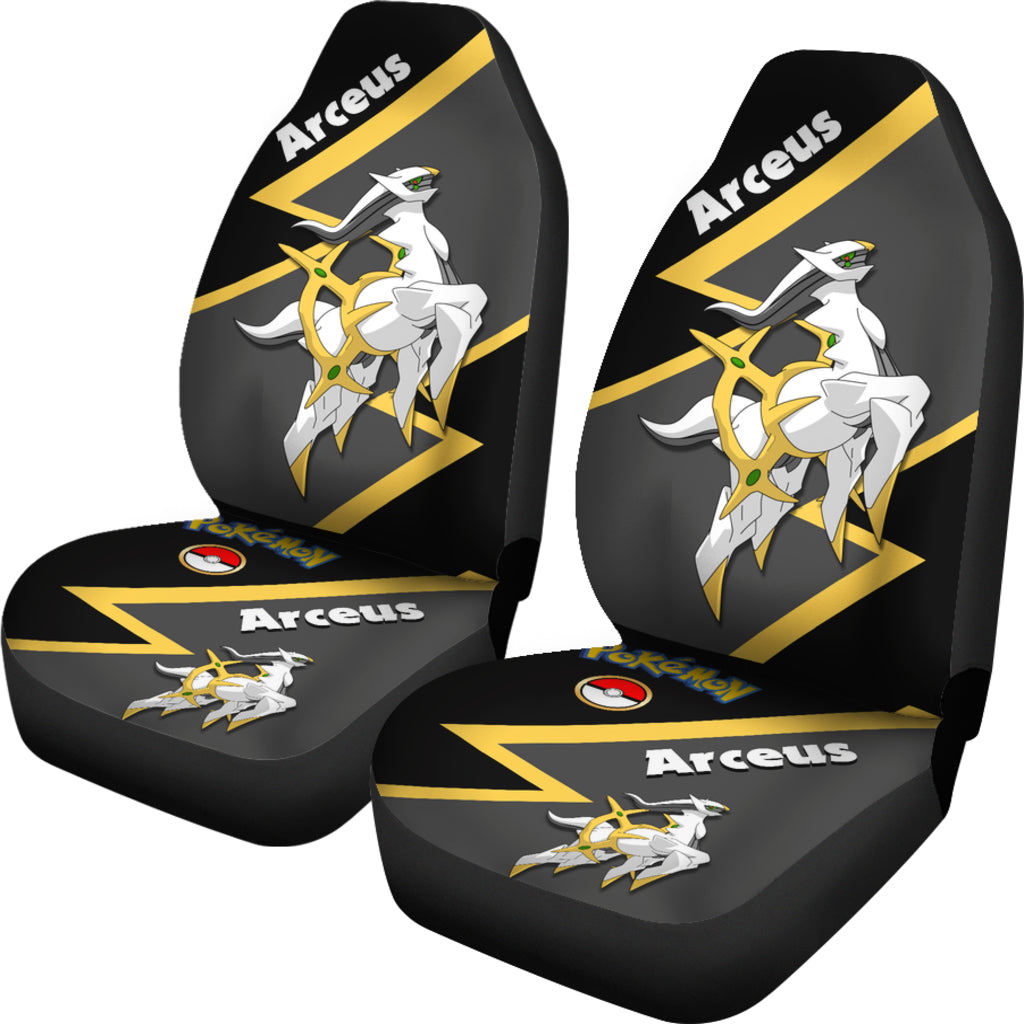 PKM Car Seat Covers PKM Legendary Arceus Pokeball Seat Covers Black