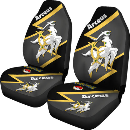 PKM Car Seat Covers PKM Legendary Arceus Pokeball Seat Covers Black