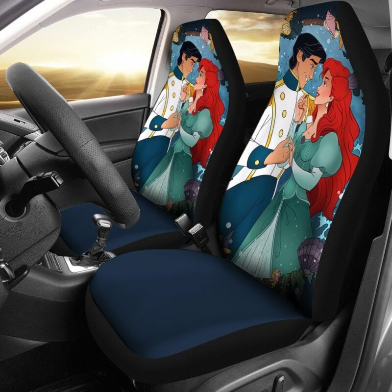 Little Mermaid Car Seat Covers DN Ariel Love Eric Graphic Seat Covers Colorful
