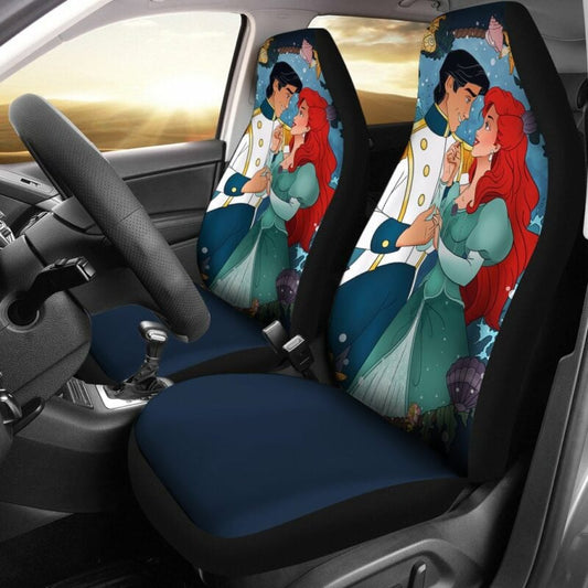 Little Mermaid Car Seat Covers DN Ariel Love Eric Graphic Seat Covers Colorful