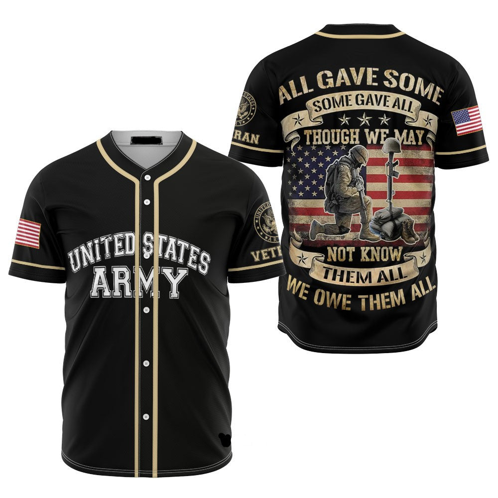 Veteran Baseball Jersey All Gave Some Veteran Army Jersey Shirt Black Unisex Adult New Release