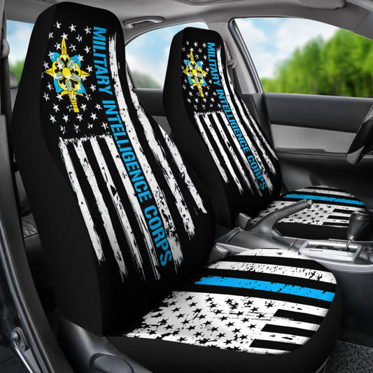 Veteran Car Seat Covers Army Military Intelligence Corps Seat Covers Black White