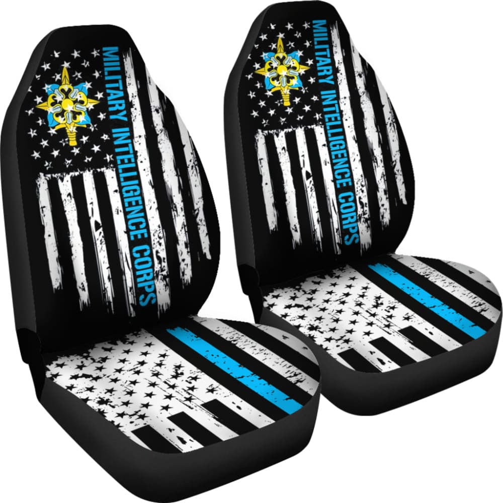 Veteran Car Seat Covers Army Military Intelligence Corps Seat Covers Black White