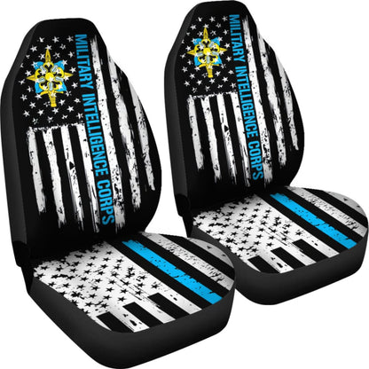 Veteran Car Seat Covers Army Military Intelligence Corps Seat Covers Black White