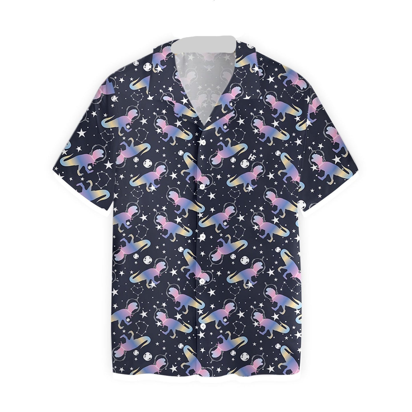Dinosaur Hawaii Shirt Astro T-Rex Dinosaur Pattern Hawaiian Shirt Black Purple Unisex