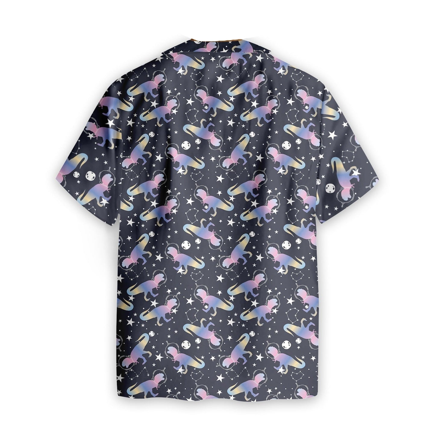 Dinosaur Hawaii Shirt Astro T-Rex Dinosaur Pattern Hawaiian Shirt Black Purple Unisex