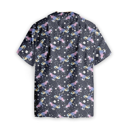 Dinosaur Hawaii Shirt Astro T-Rex Dinosaur Pattern Hawaiian Shirt Black Purple Unisex