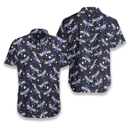 Dinosaur Hawaii Shirt Astro T-Rex Dinosaur Pattern Hawaiian Shirt Black Purple Unisex