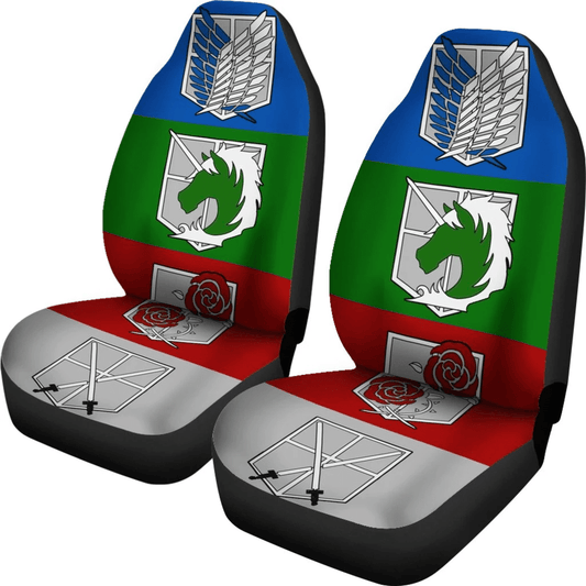 Attack On Titan Car Seat Covers Attack On Titan Flags Symbol Seat Covers Colorful