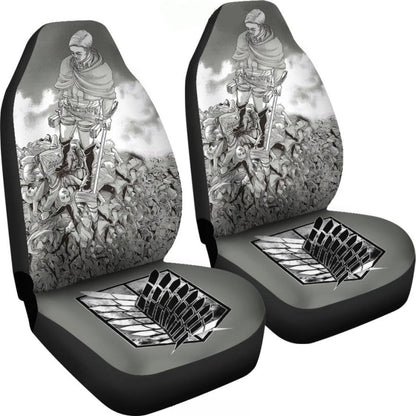 Attack On Titan Car Seat Covers Erwin On Corpse Mountain Seat Covers White Gray