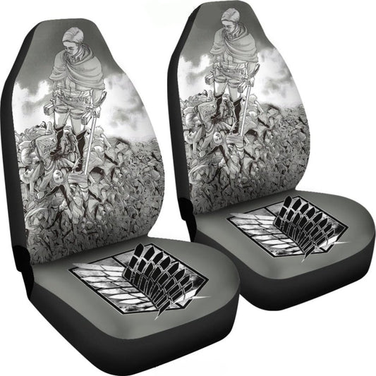 Attack On Titan Car Seat Covers Erwin On Corpse Mountain Seat Covers White Gray