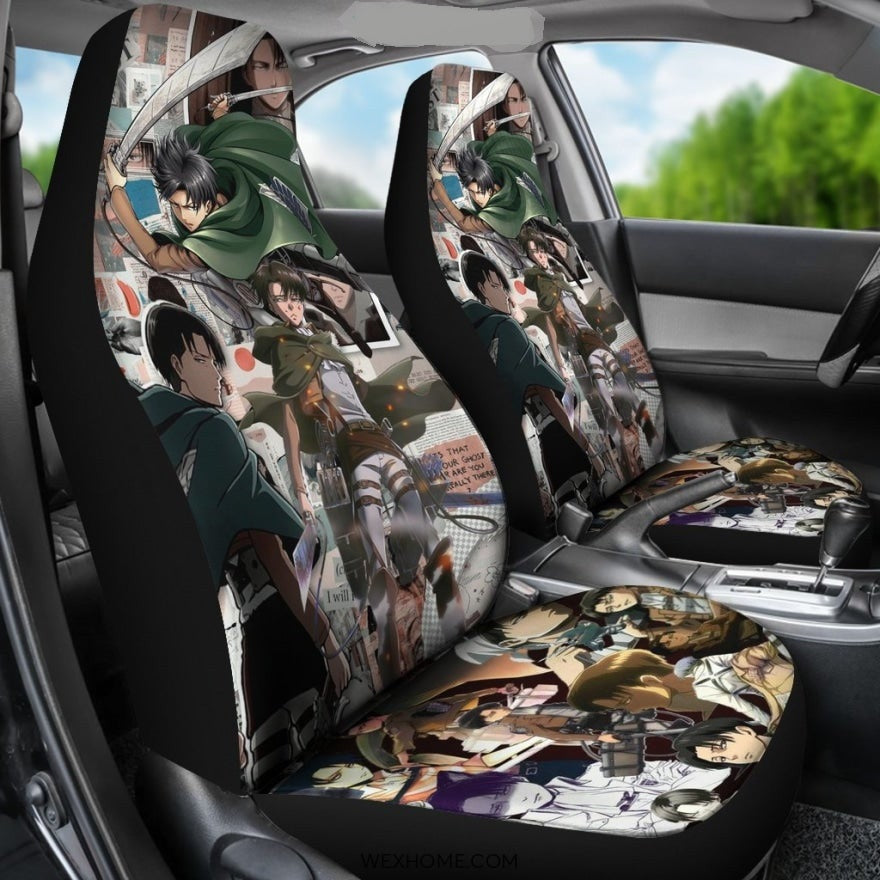 Attack On Titan Car Seat Covers Levi Moments Variety Emotions Seat Covers Colorful