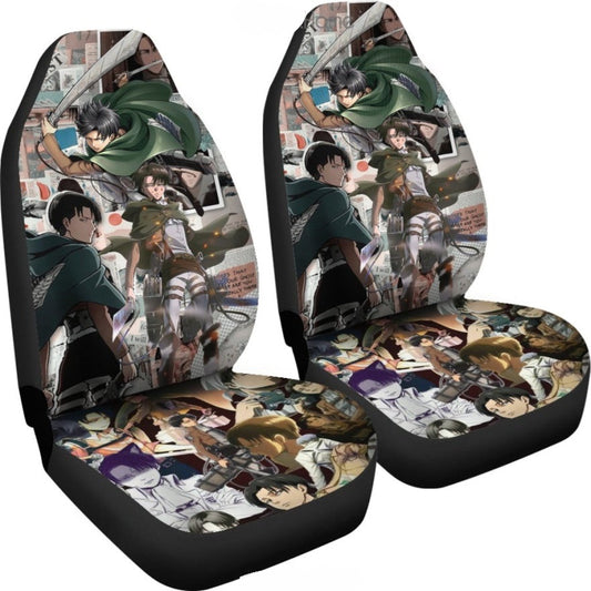 Attack On Titan Car Seat Covers Levi Moments Variety Emotions Seat Covers Colorful