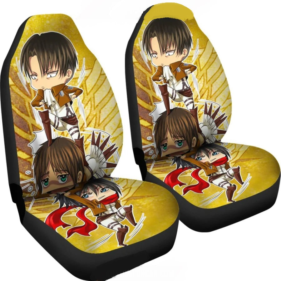 Attack On Titan Car Seat Covers Attack On Titan Chibi Characters Seat Covers Yellow