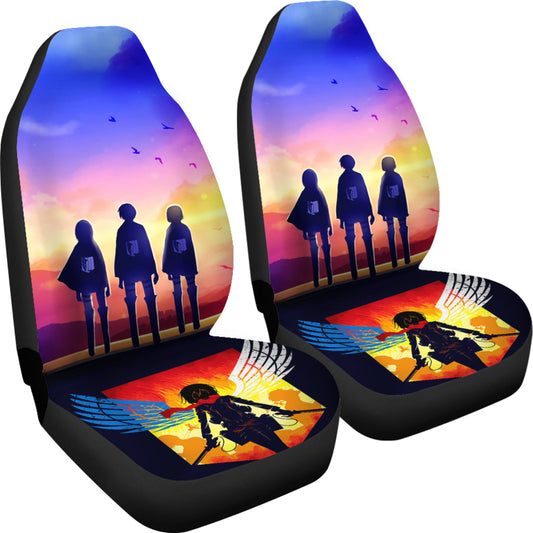 Attack On Titan Car Seat Covers Attack On Titan Eren Mikasa Seat Covers Colorful