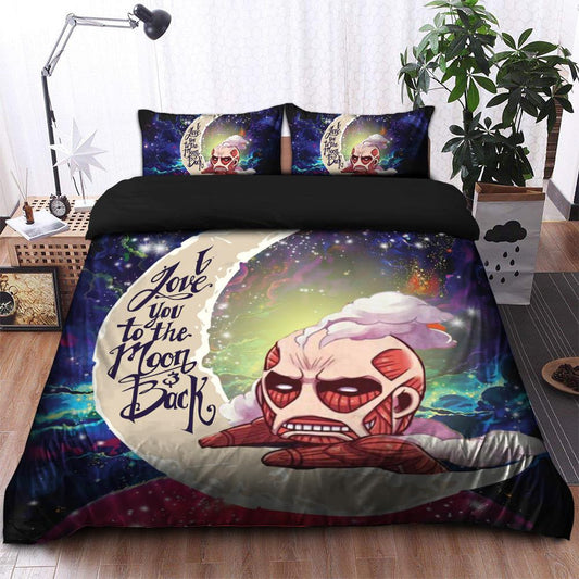 Attack On Titan Bedding Set Love You To The Moon Galaxy Duvet Covers Colorful Unique Gift