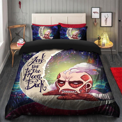Attack On Titan Bedding Set Love You To The Moon Galaxy Duvet Covers Colorful Unique Gift