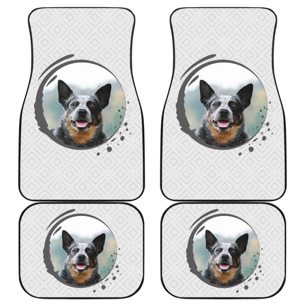 Dog Car Floor Mats Cute Australian Cattle Dog Happy Face Car Mats