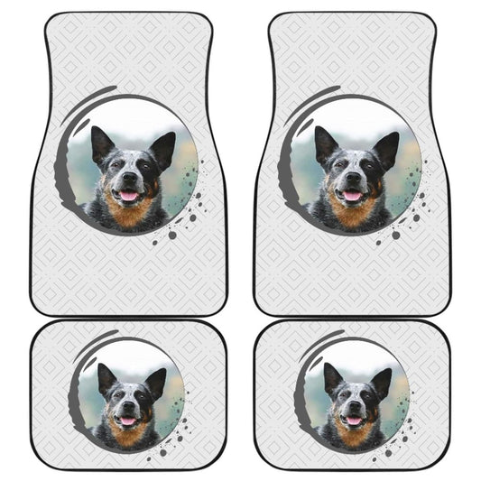 Dog Car Floor Mats Cute Australian Cattle Dog Happy Face Car Mats