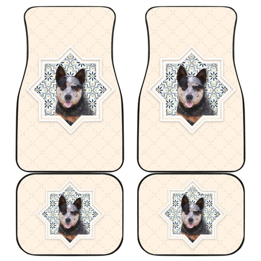 Dog Car Floor Mats Cute Australian Cattle Dog Star Flower Pattern Car Mats