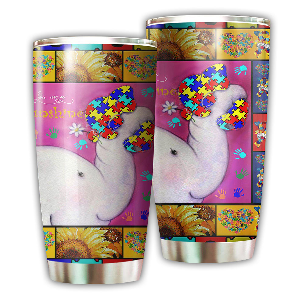 Autism Tumbler Autism Sunflower You Are My Sunshine Tumbler Cup Colorful