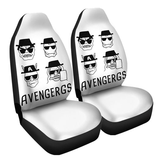 MV Car Seat Covers The Avengergs Pattern Seat Covers White