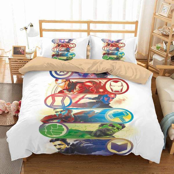 MV Bedding Set Avengers Symbols And Colors Duvet Covers Colorful Unique Gift