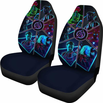 MV Car Seat Covers The Original Avengers Neon Light Seat Covers Black