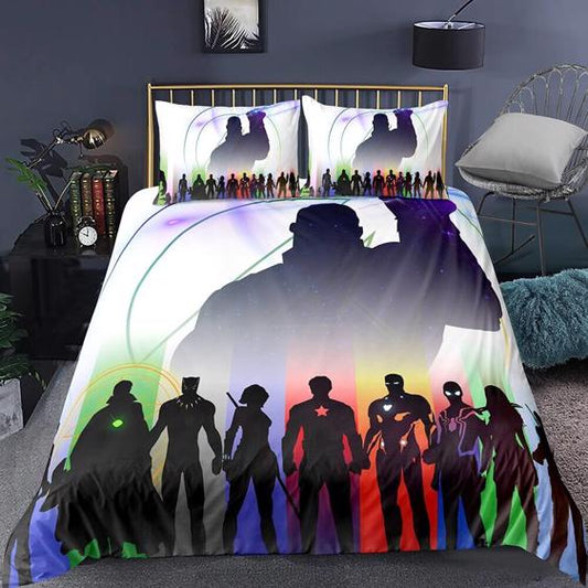 MV Bedding Set Avengers End Game Superheroes Silhouette Duvet Covers White Unique Gift