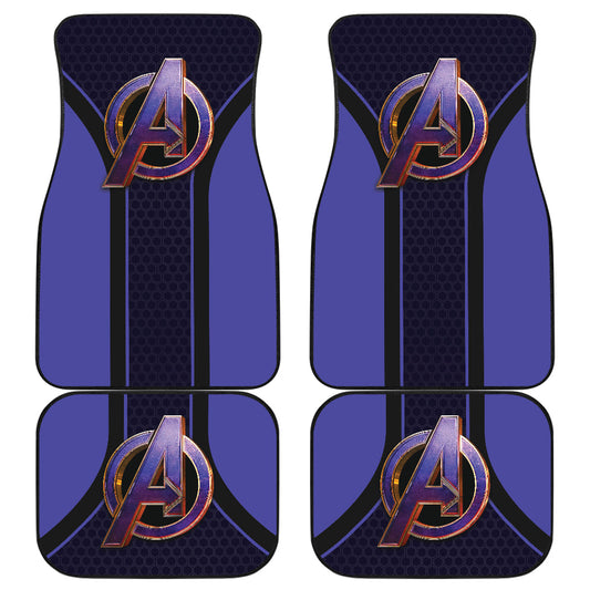 MV Car Floor Mats Cool Avengers MV Logo Black Blue Car Mats