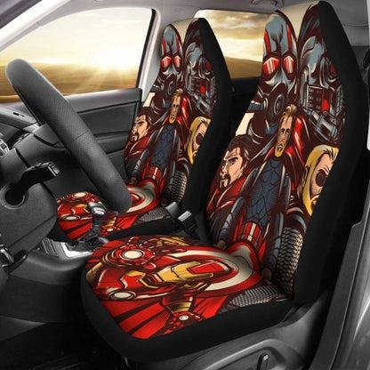 MV Car Seat Covers Iron Man Captain America Thor Graphic Seat Covers Colorful