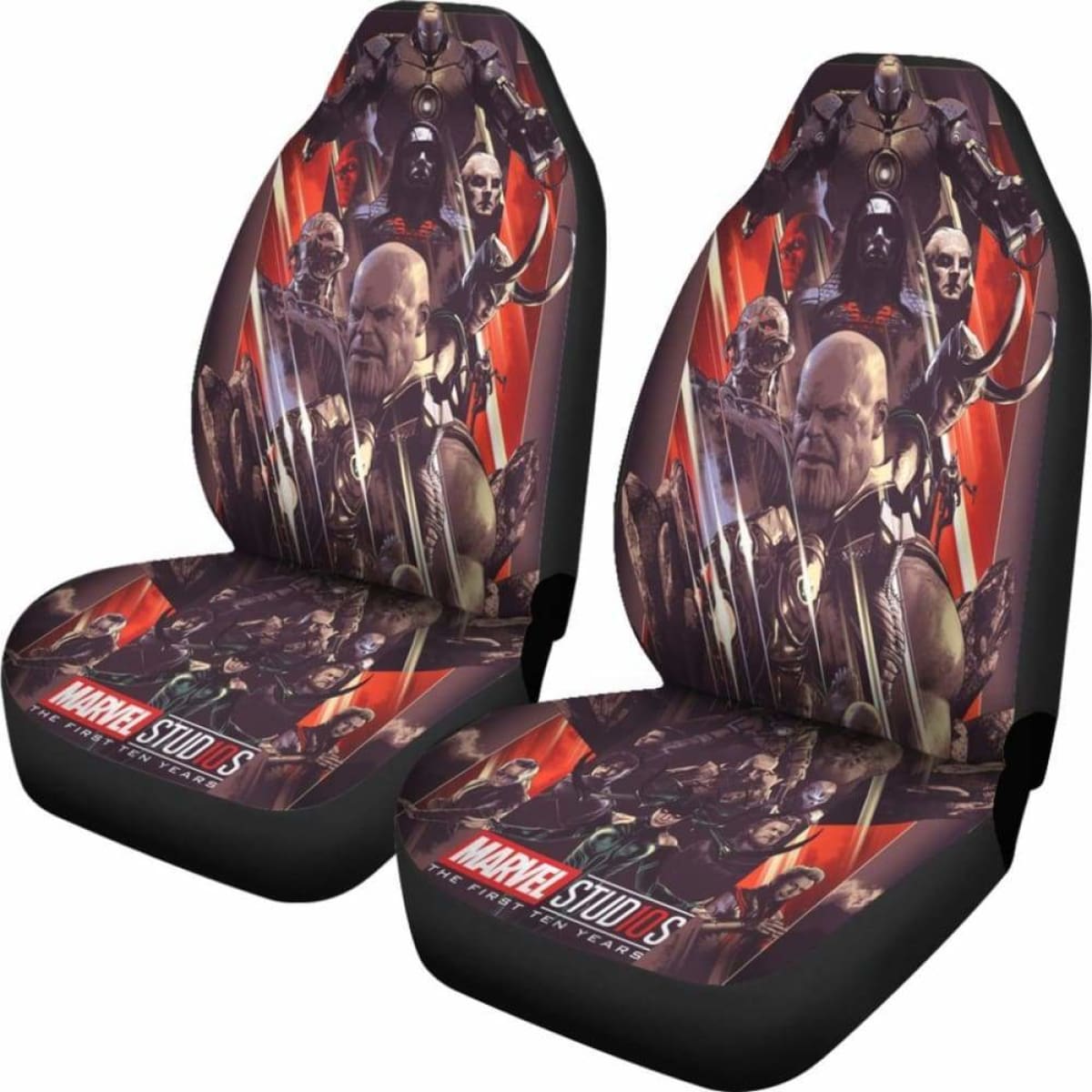 MV Car Seat Covers All MV Avengers Villains Seat Covers Red Gray