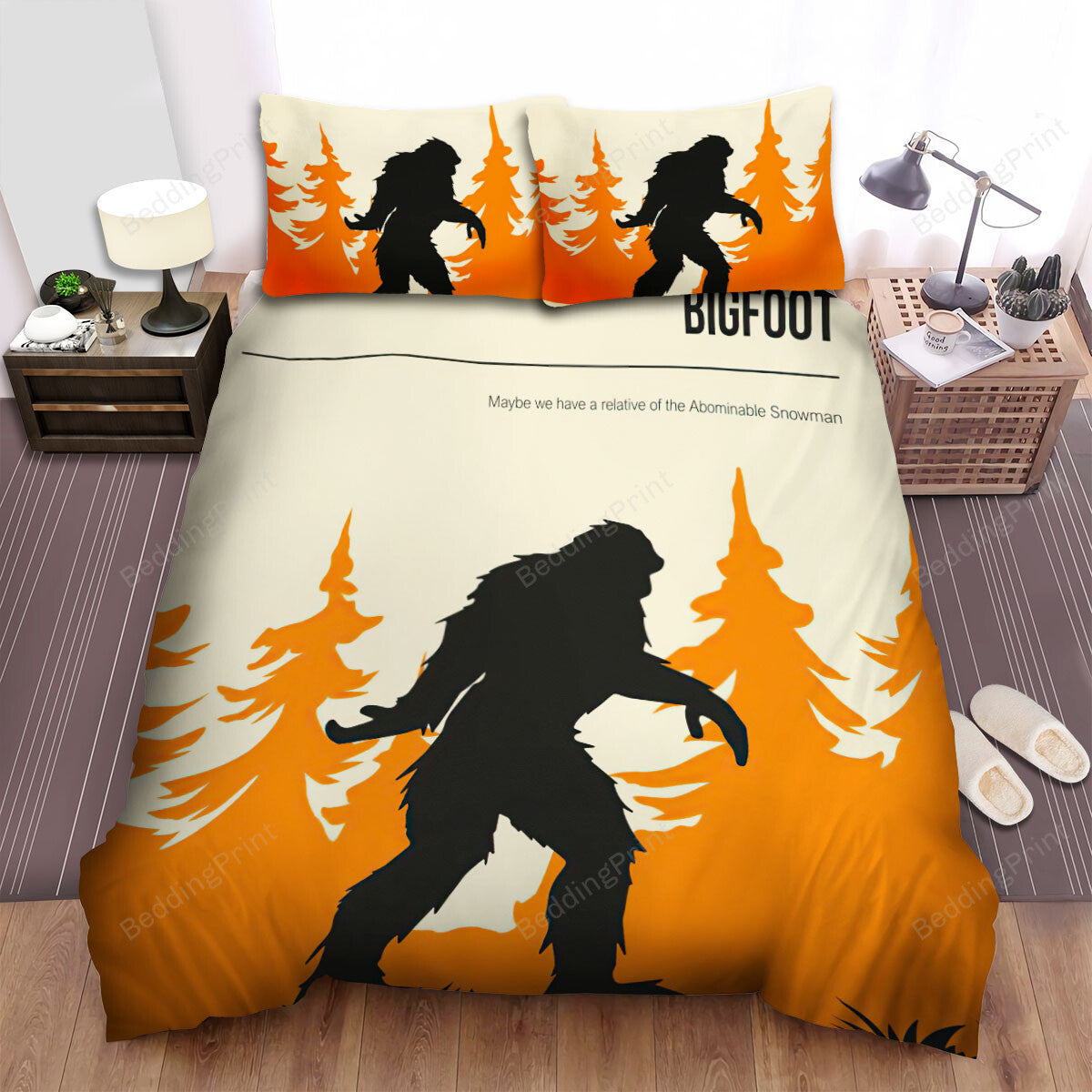 Bigfoot Bedding Set We May Have Relative Of The Snowman Duvet Covers Orange Unique Gift