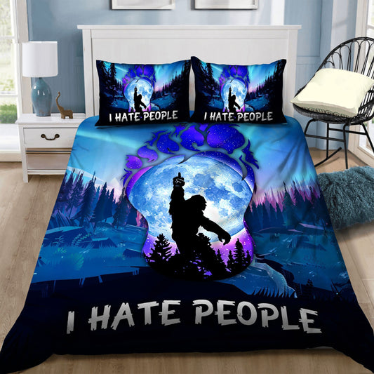 Bigfoot Bedding Set Bigfoot I Hate People Duvet Covers Blue Unique Gift