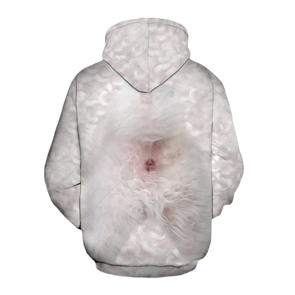 Dog Hoodie Bichon Frise Dog Front And Back Hoodie White Unisex