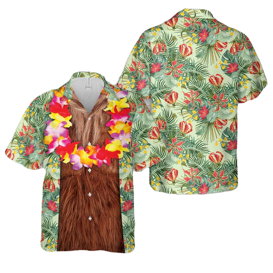 Bigfoot Hawaii Shirt Bigfoot Tropical Flower Wreath Hawaiian Shirt Colorful Unisex