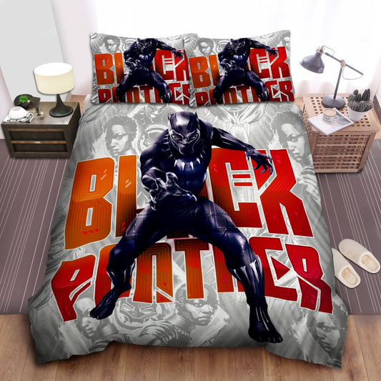 Black Panther Bedding Set MV Black Panther Movie Scene Duvet Covers Black White Unique Gift