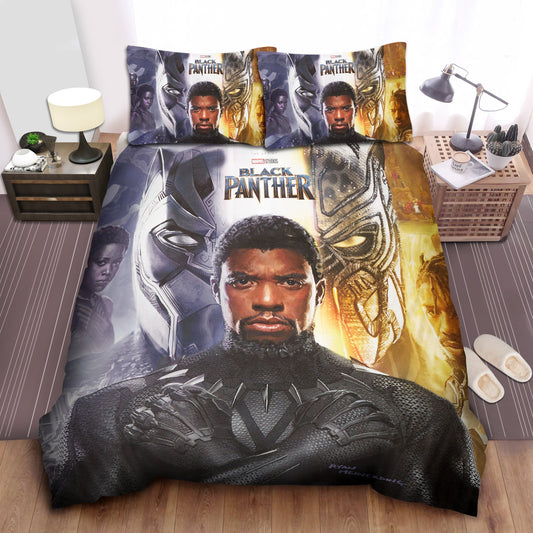 Black Panther Bedding Set MV Black Panther King Of Wakanda Duvet Covers Black Yellow Unique Gift