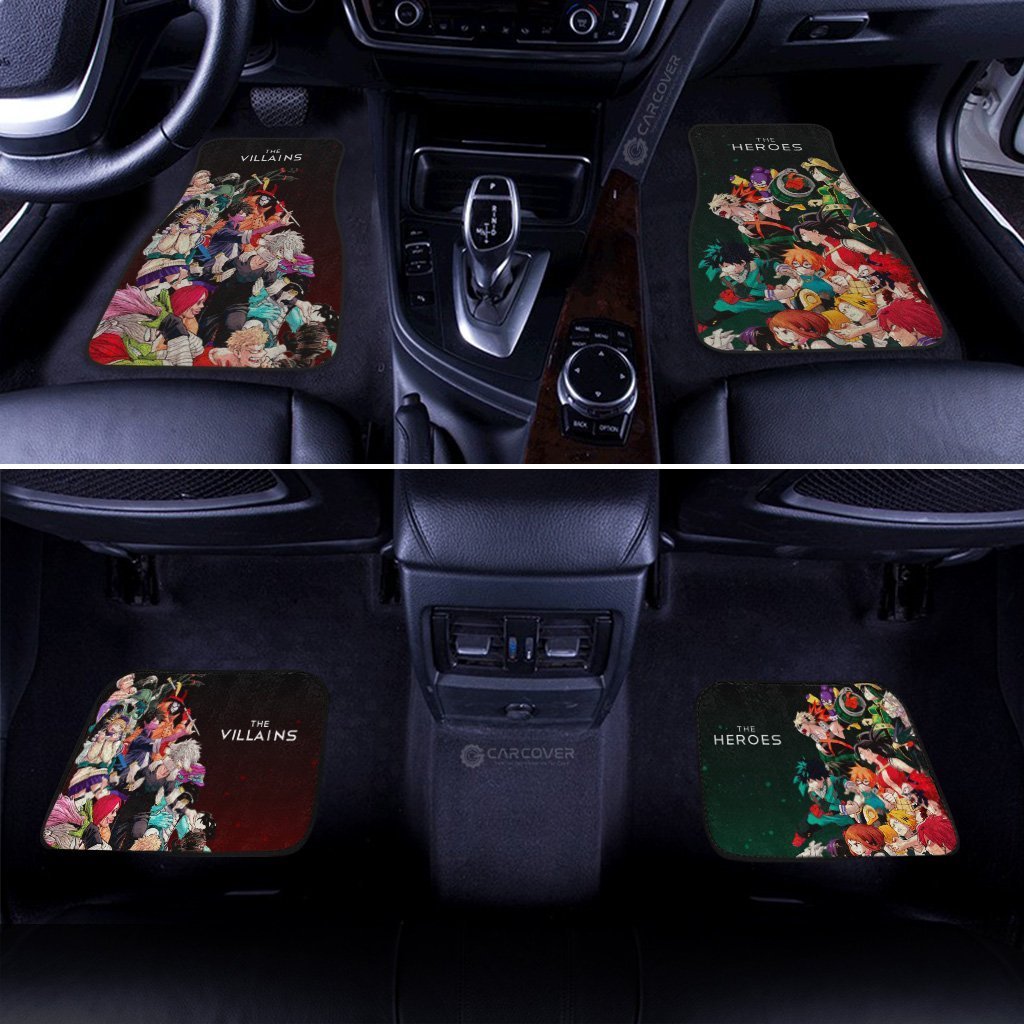 My Hero Academia Car Mats BNHA Heroes Vs Villains Car Floor Mats