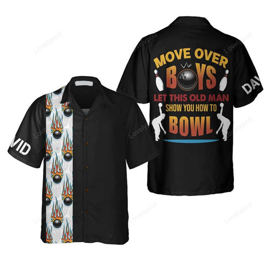 Bowling Hawaii Shirt Let This Old Man Show You How To Bowl Hawaiian Shirt Black Unisex